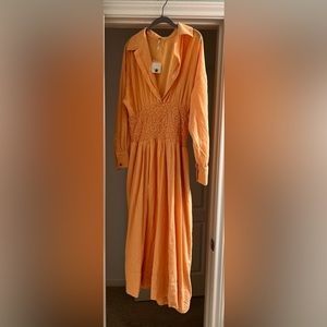Free People peach maxi dress.